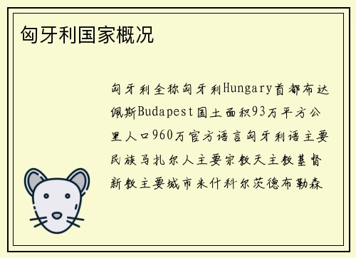 匈牙利国家概况
